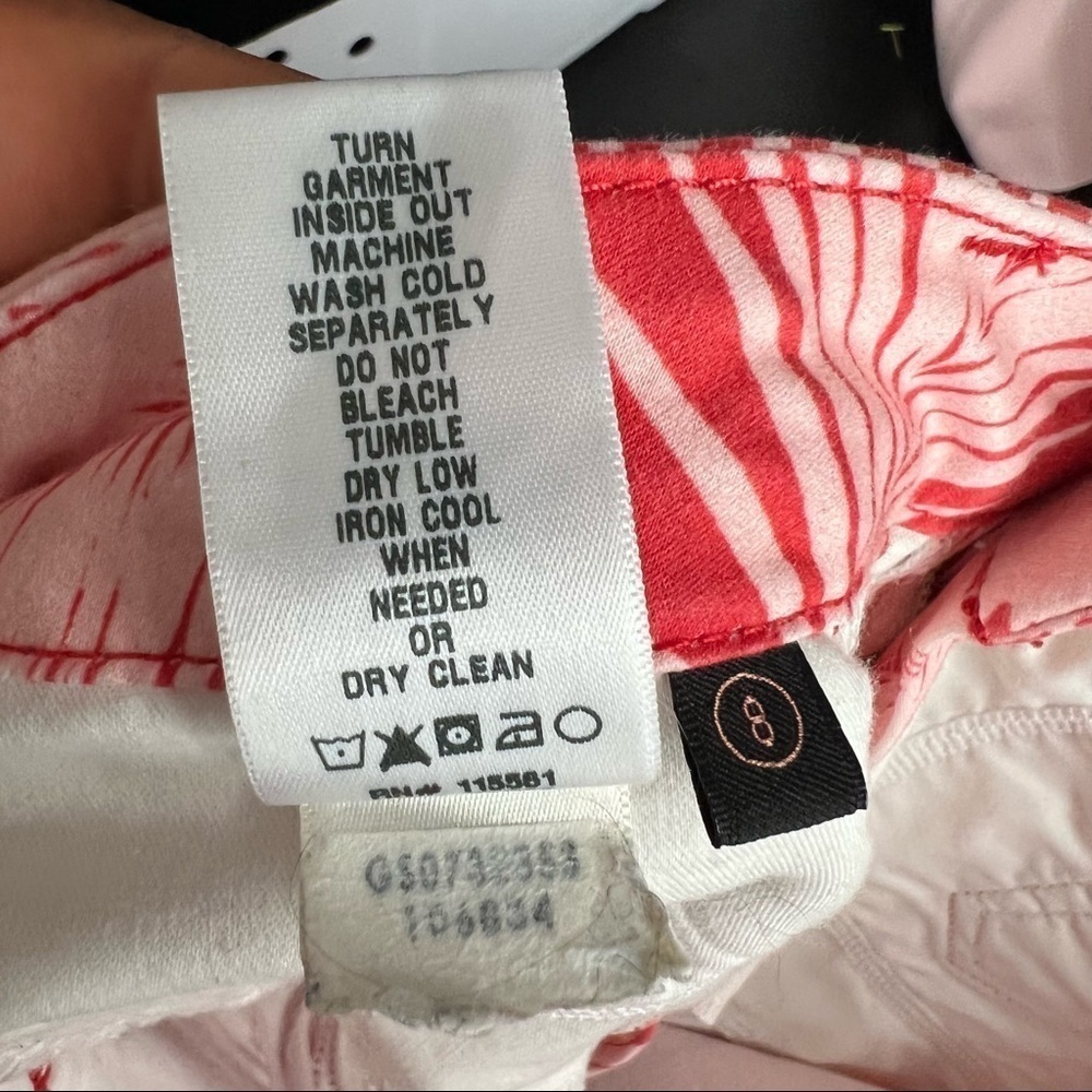 Jen7 7for all mankind red pants trousers 8 leaf ankle skinny - Picture 10 of 11